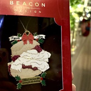 Beacon Design scone ornament with "Reynolds" and "Tavern" names, and "There's no taste like scones for the holiday!