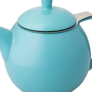 Turquoise infuser teapot with stainless steel strainer